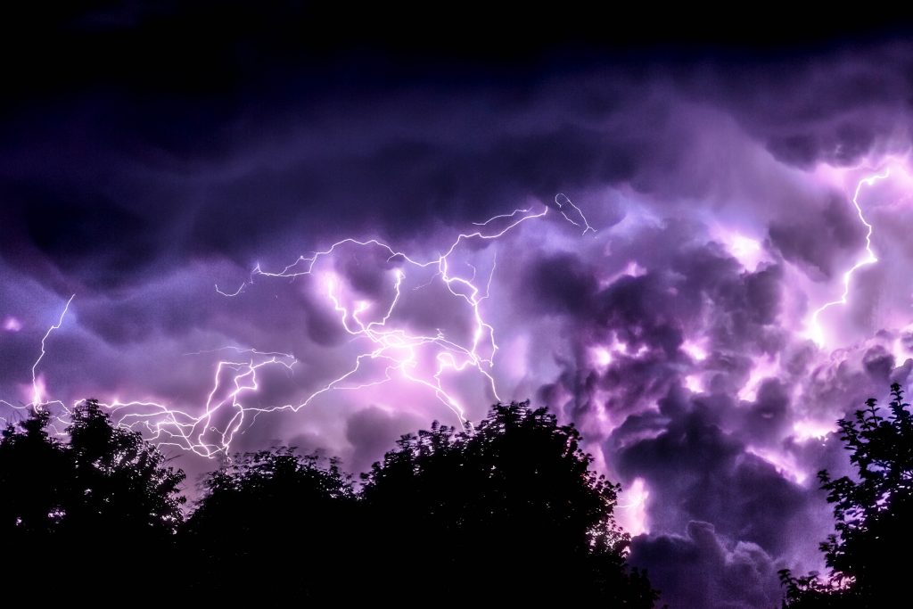 Lightning Clouds Purple