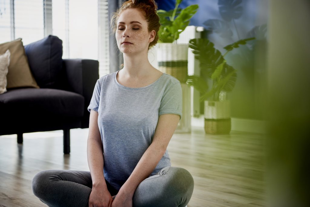 Meditation exercise done at home