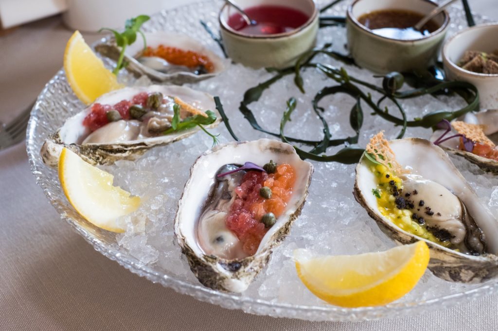 Tasty oysters on a plate