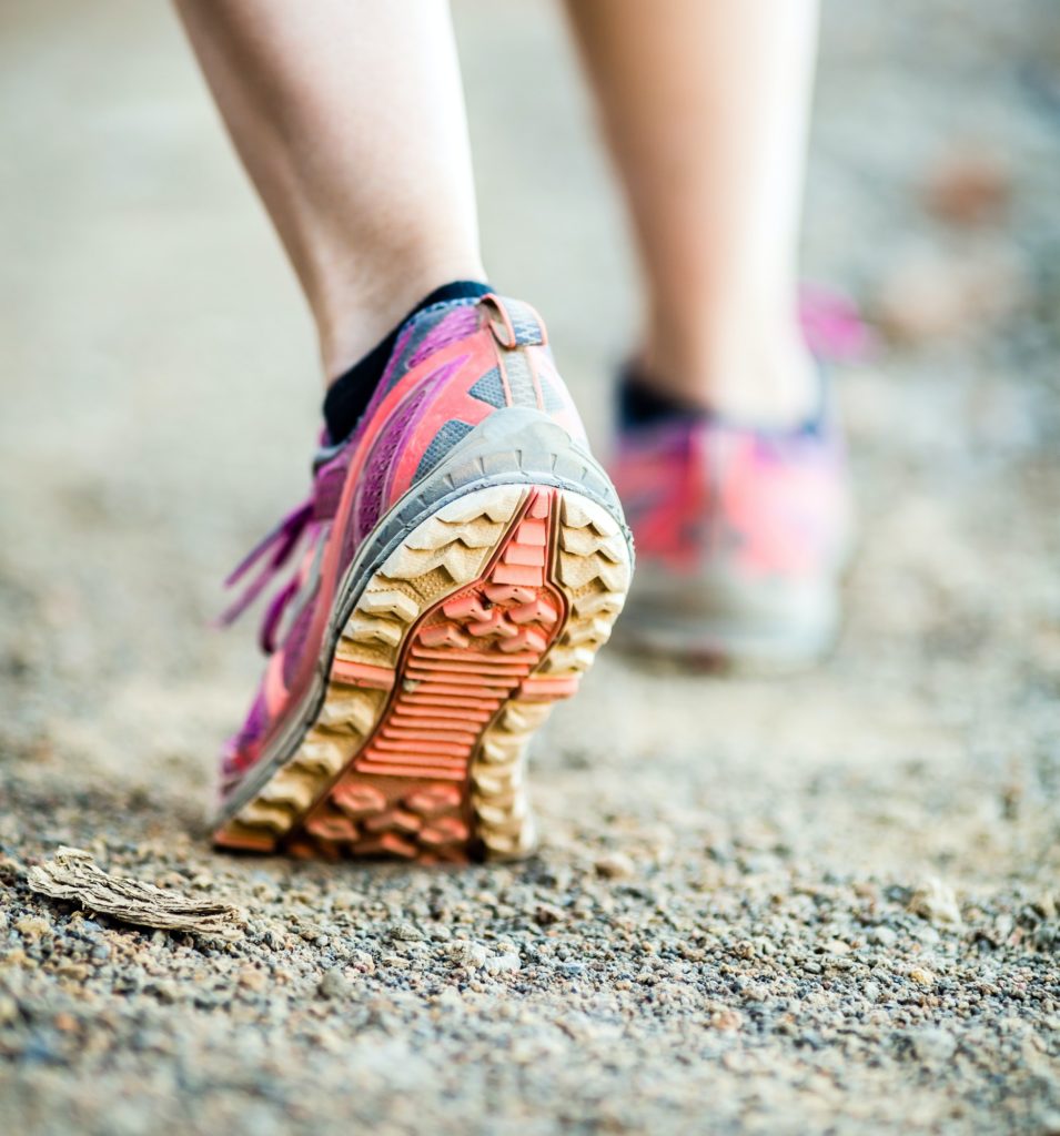 Walking or running legs, adventure and exercising